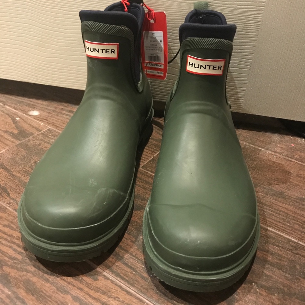 HUNTER for Target Olive Mens Ankle Rain Boots 12